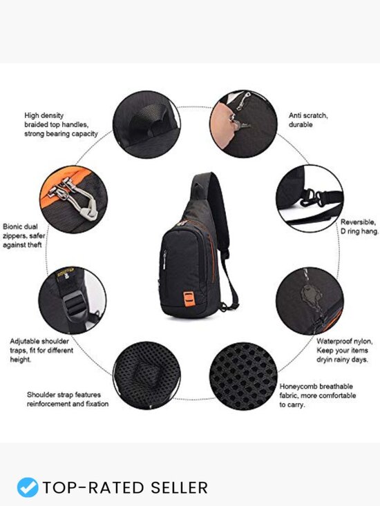 Small Sling Backpack Waterproof Unisex Shoulder Bag Crossbody Daypack main image 4